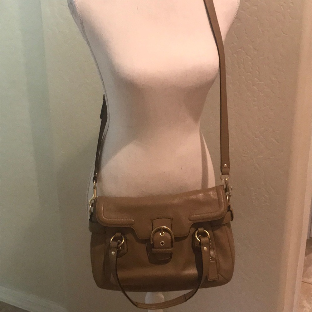 Coach Campbell Leather Eva Flap Satchel